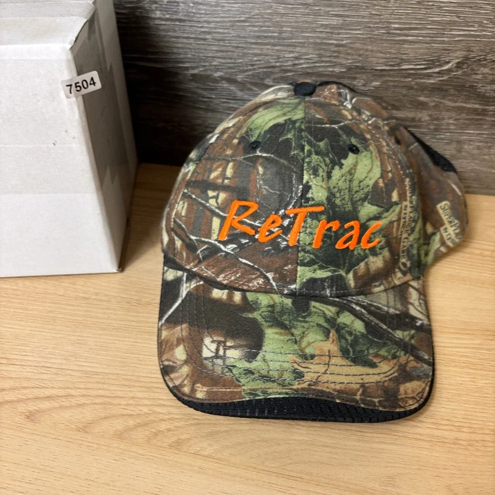 Retrac‎ Hat Cap Strap Back Brown Camo Camouflage Hunting Regional Tractor
